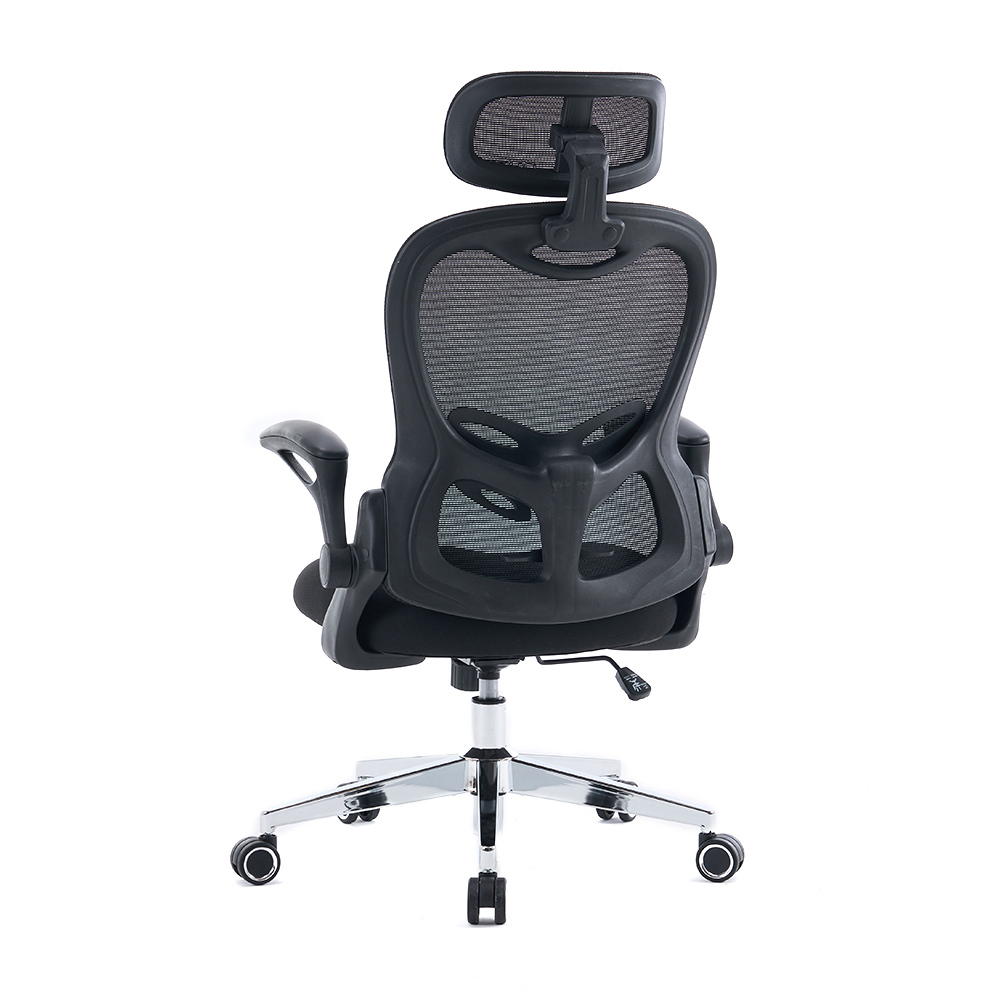 5140 Itim/puting ergonomic mesh na upuan sa opisina, mataas na likod na upuan sa computer